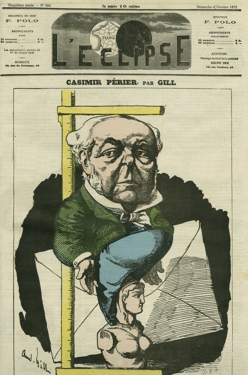 Auguste Casimir Perier (1811-1876), homme politique français. Couverture de « L