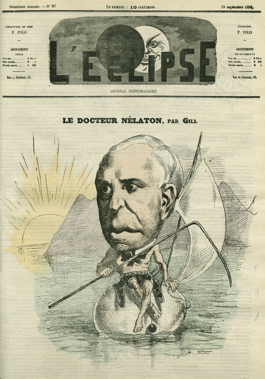 Auguste Nélaton (1807-1873), chirurgien français. Couverture dans "L