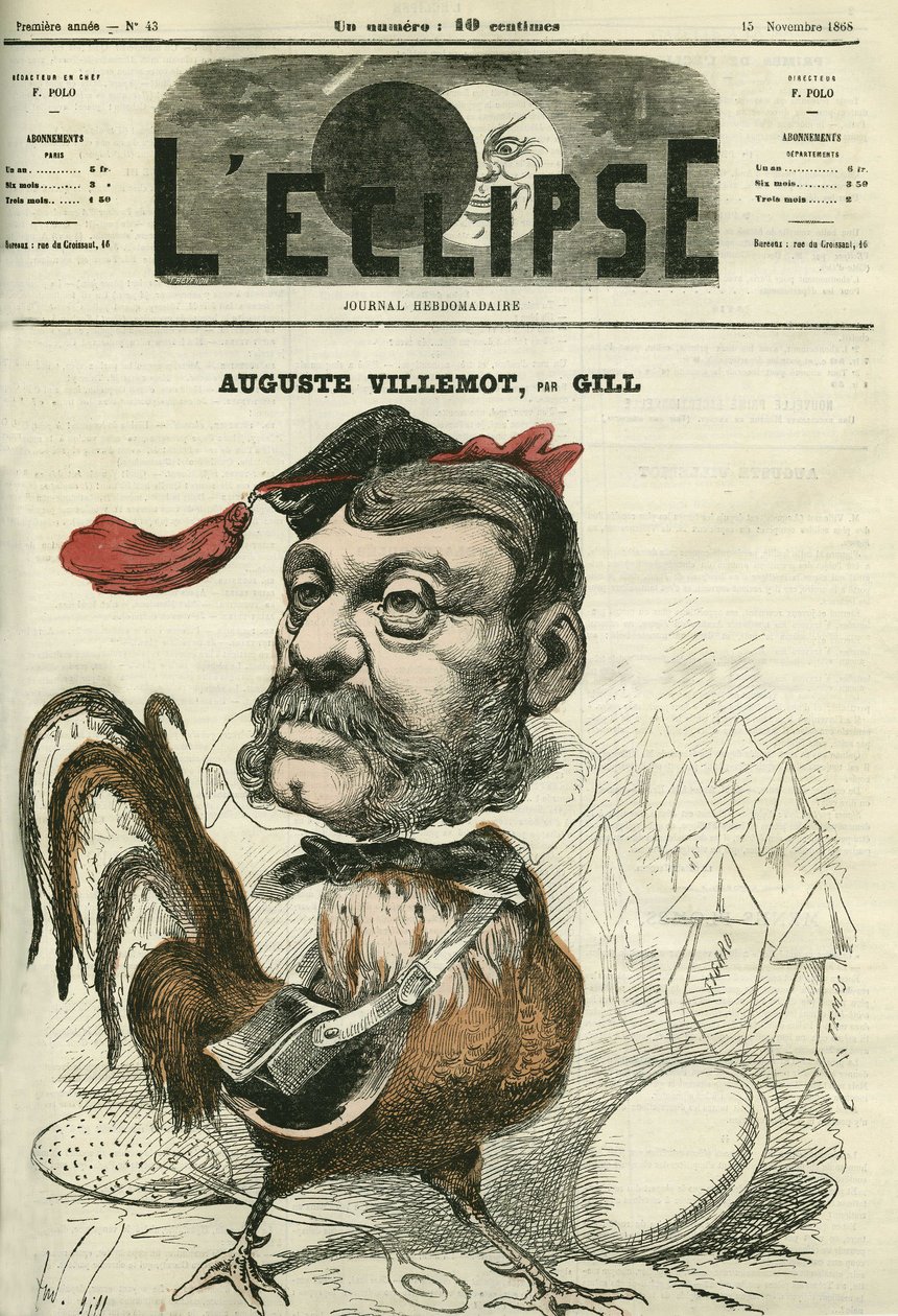 Auguste Villemot (1811-1871), journaliste français. Couverture dans "L