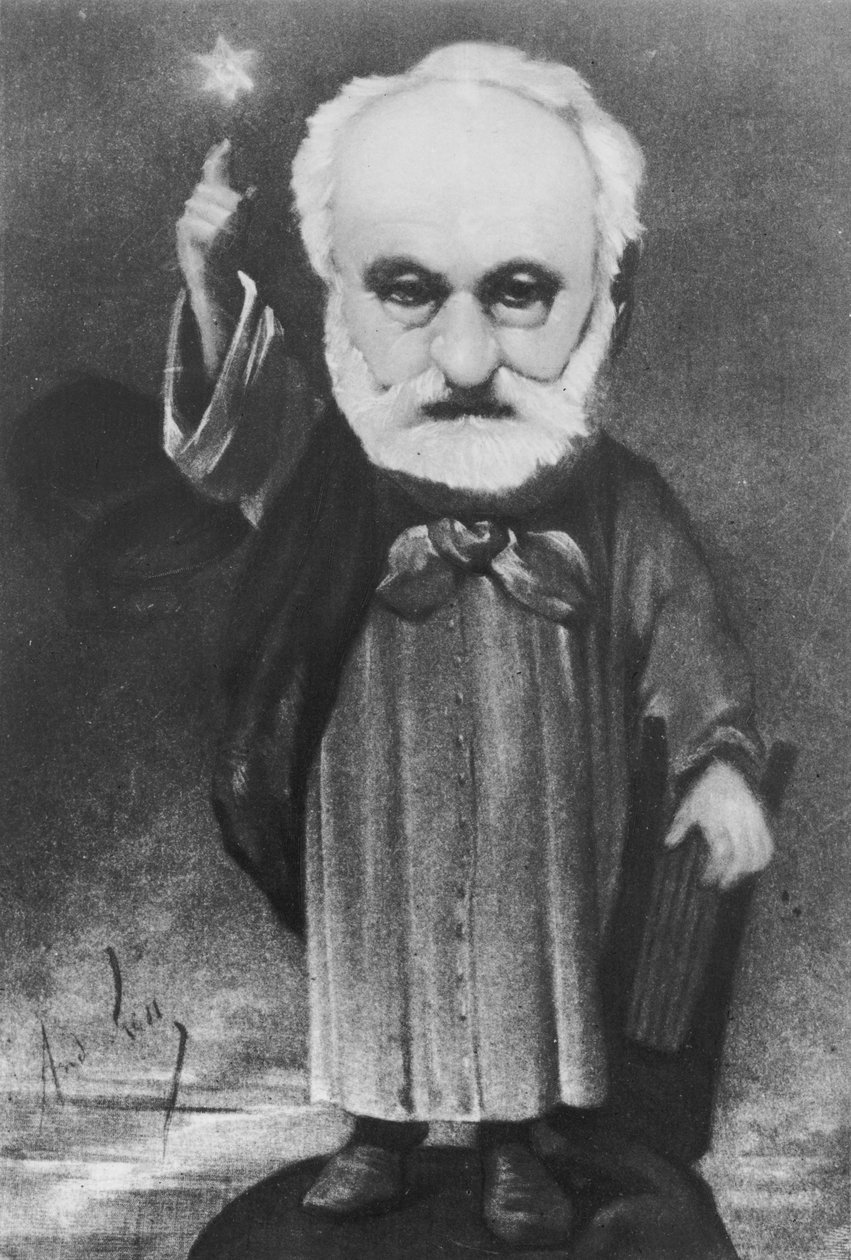 Caricature de Victor Hugo (1802-85) en magicien - Andre Gill