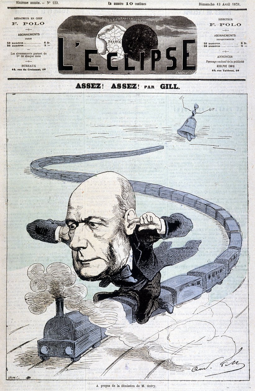Caricature "sur la démission de M. Grévy" - par Gill, dans "L