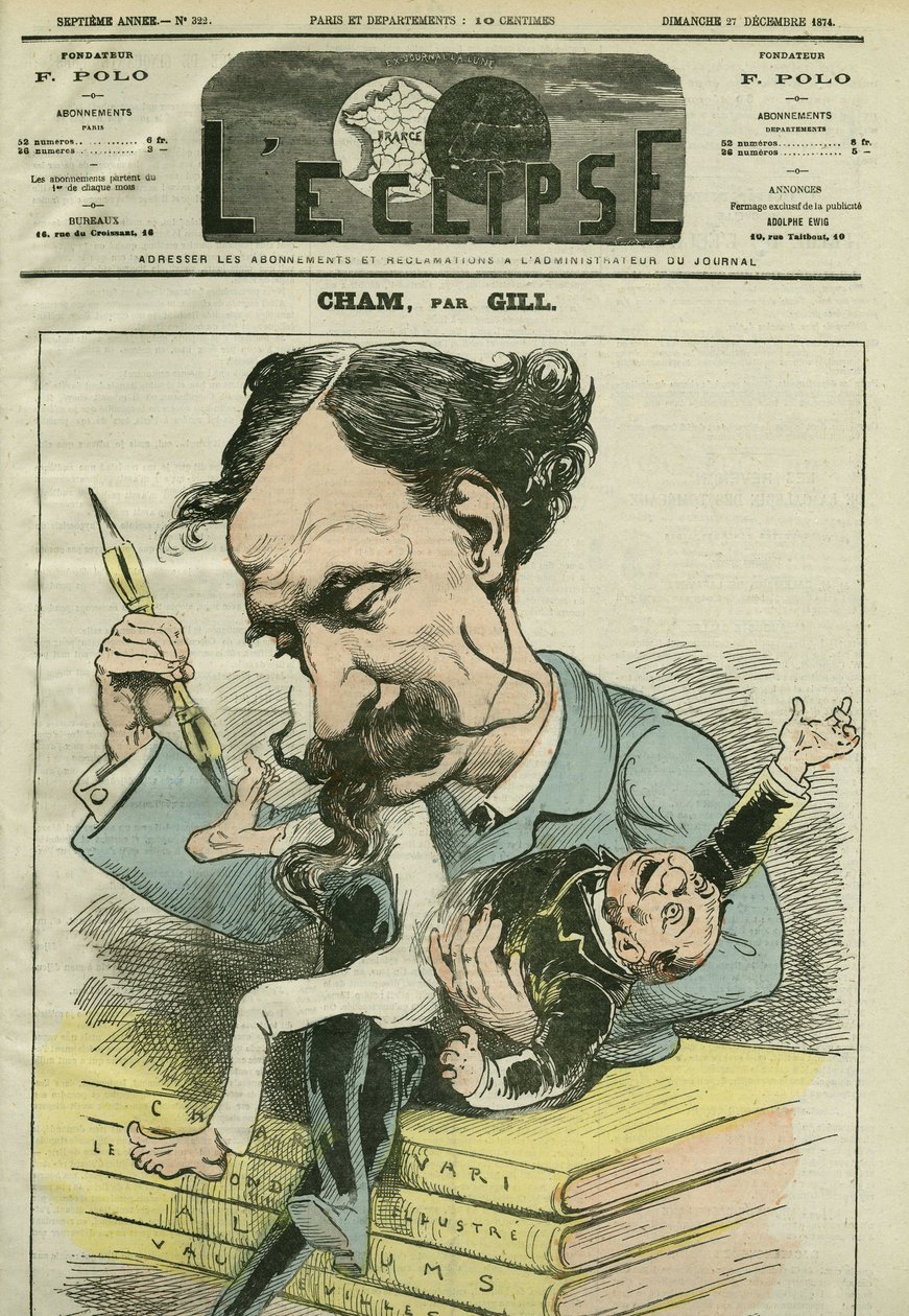 Caricature par Amédée de Noé dit Cham (1818-1879), caricaturiste français. Couverture de « L