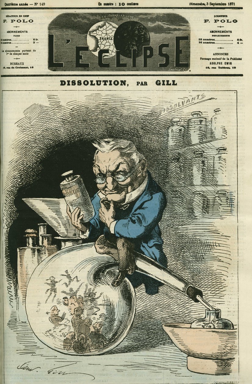 Dissolution, Adolphe Thiers (1797-1877), historien et Président de la République. Couverture dans "L
