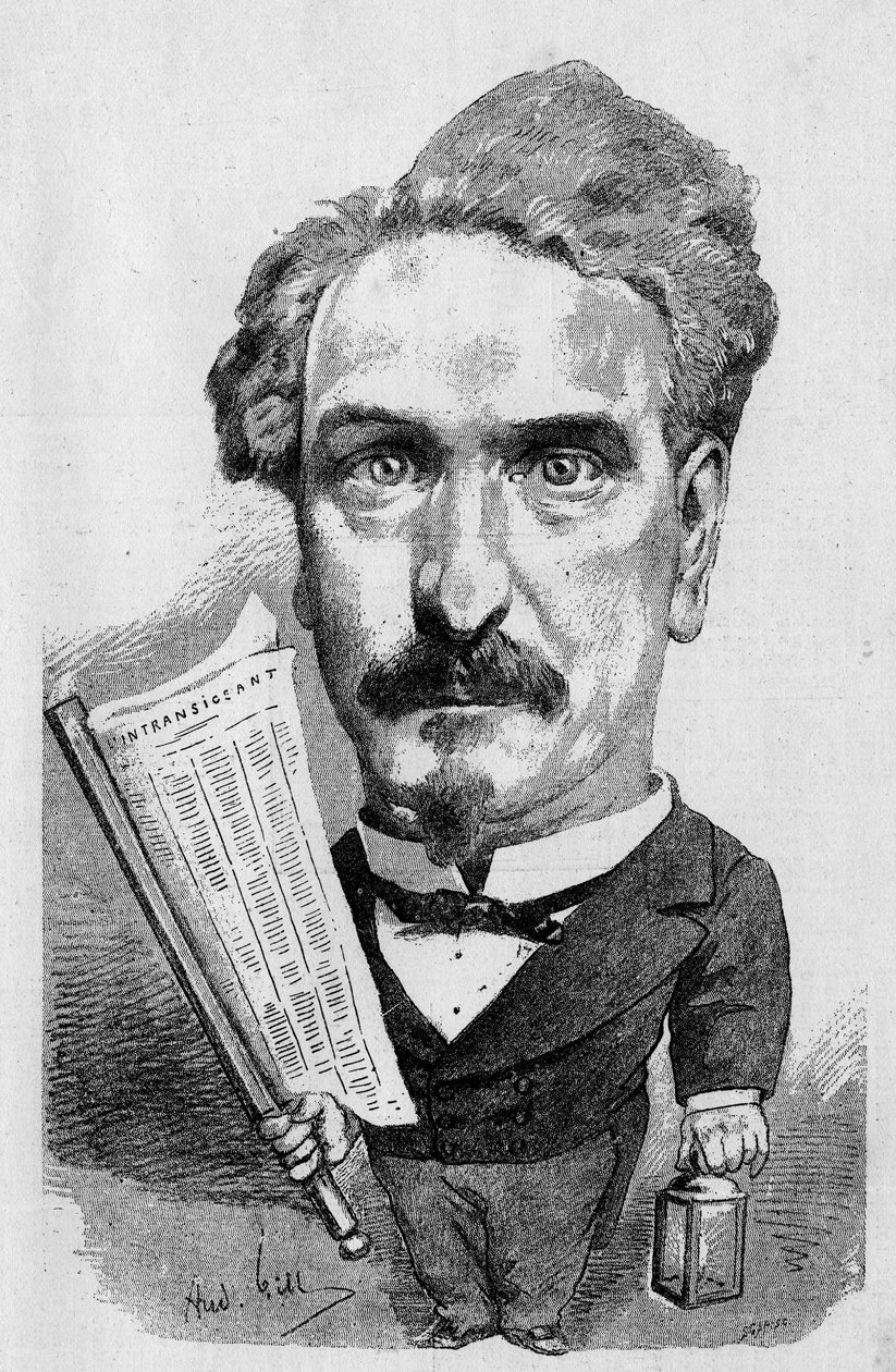 Dessin par André Gill représentant Henri Rochefort (1831-1913) journaliste et politicien français, dans « Le Monde Illustré » - Andre Gill