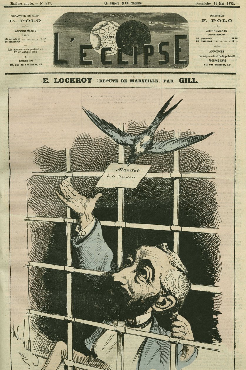 Édouard Simon Lockroy (1838-1913), homme politique français, député de Marseille. Couverture dans « L