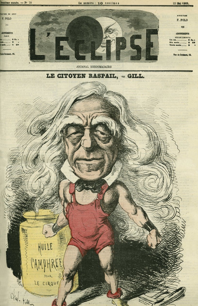 François-Vincent Raspail (1794-1878), chimiste, médecin et homme politique français. Couverture dans « L