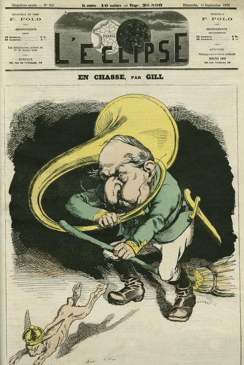 À la chasse, Louis-Napoléon Bonaparte (1808-1873), Président de la République en 1848 et Empereur de France de 1852 à 1871. Couverture dans « L