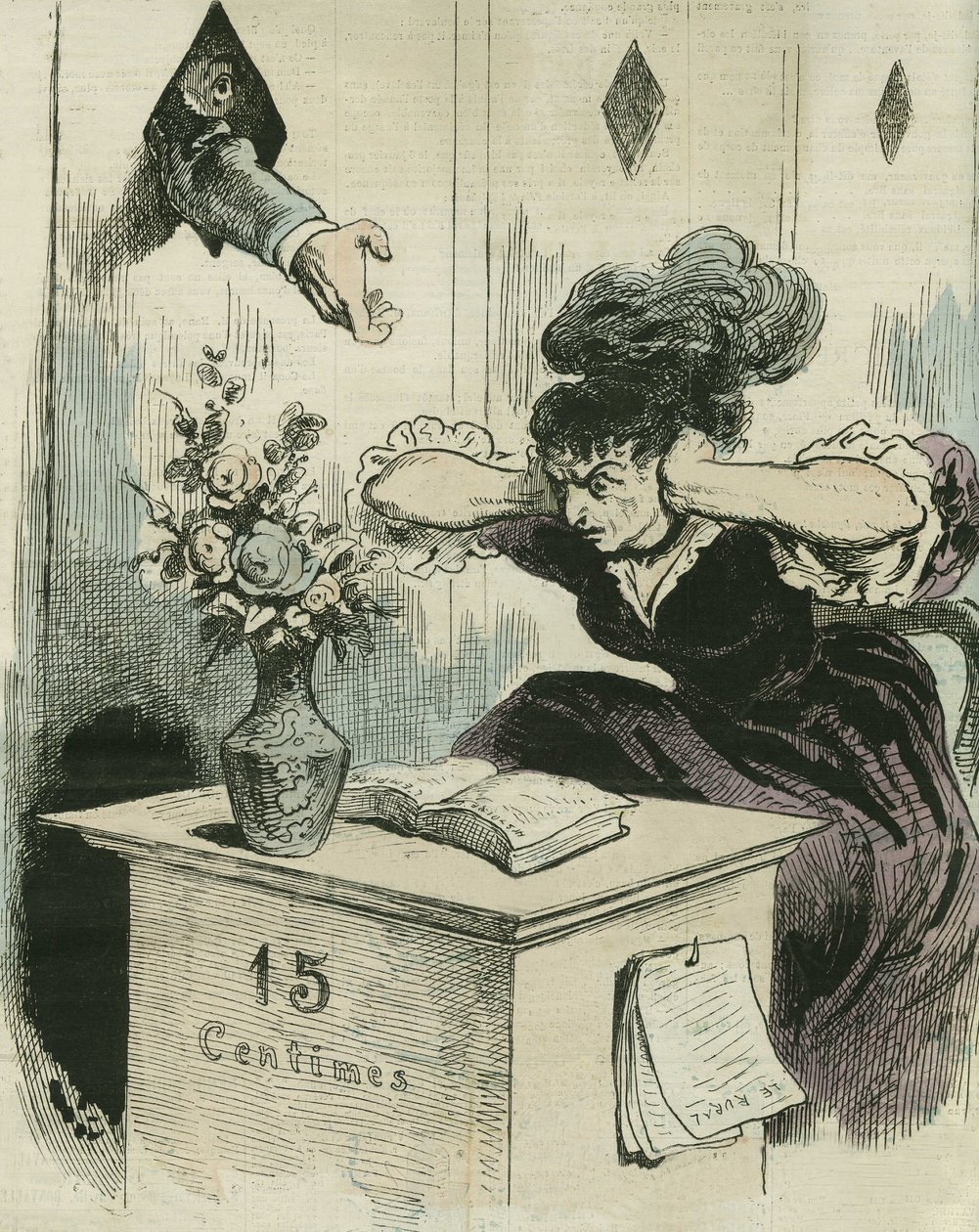 Augmentation de la taxe sur le papier pour régler la dette de la guerre de 1870. dans "L