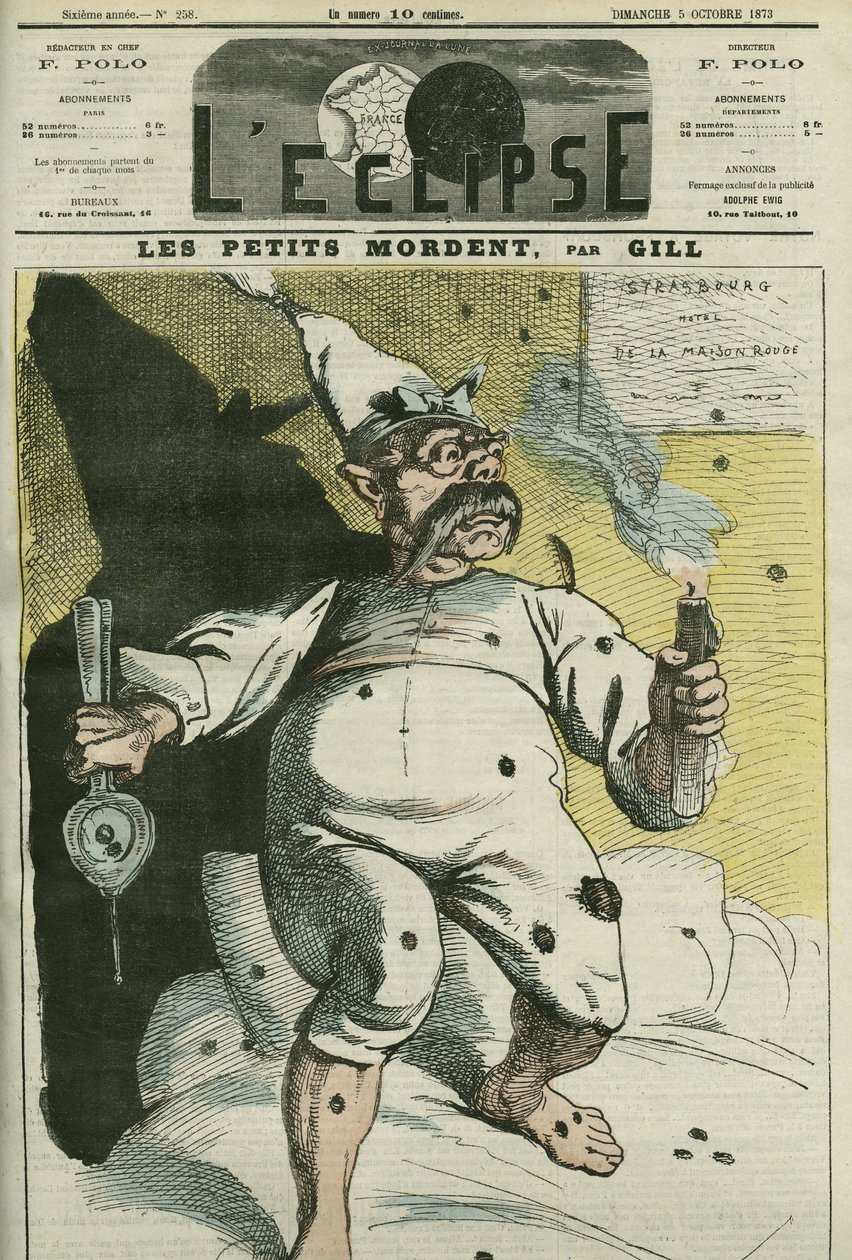 Les petits mordent, caricature par Guillaume Ier (1797-1888), roi de Prusse et empereur d