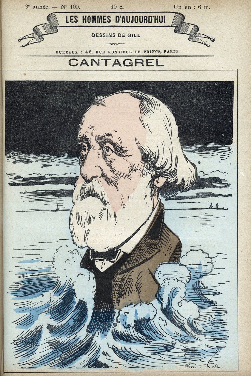 Portrait de Félix François Jean Cantagrel (1810-1887), homme de lettres, conseiller municipal et député de Paris. Caricature par Gill, Paris - Andre Gill