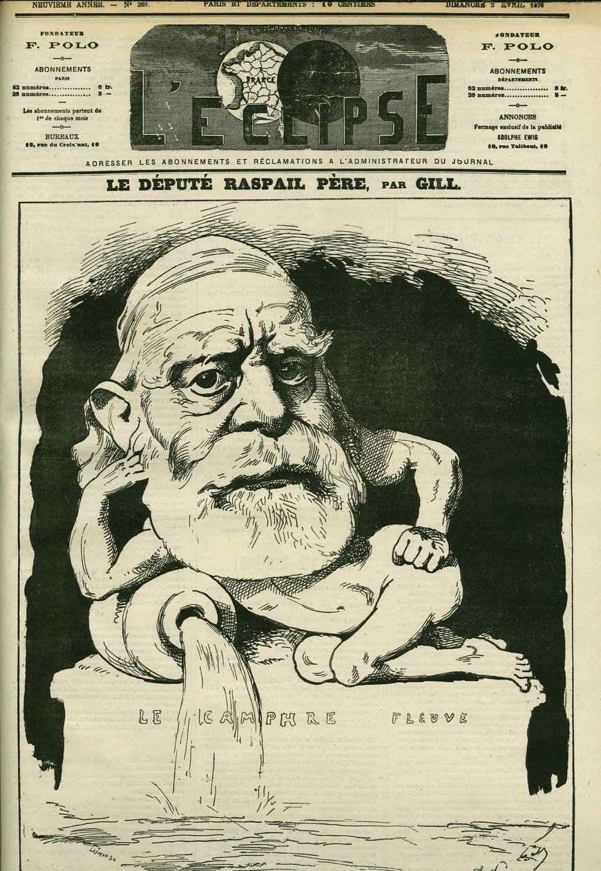 Portrait de François-Vincent Raspail (1794-1878), chimiste, médecin et homme politique français. Couverture dans « L