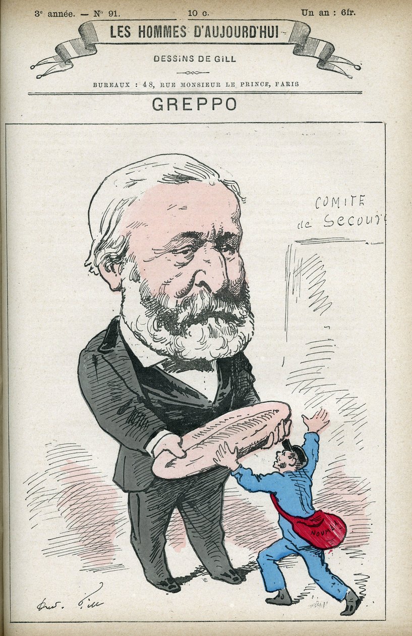 Portrait de Louis Greppo (1810-1888), homme politique français, il fut député du Rhône et de la Seine. Caricature par Gill, Paris - Andre Gill