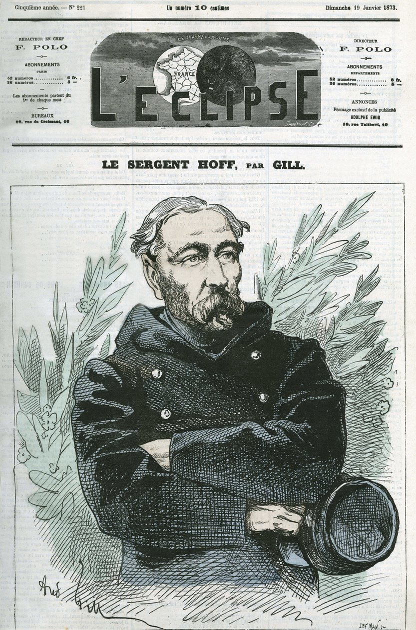 Portrait du Sergent Ignace Hoff (1836-1902), soldat, héros de la Guerre de 1870 contre la Prusse. Couverture de « L