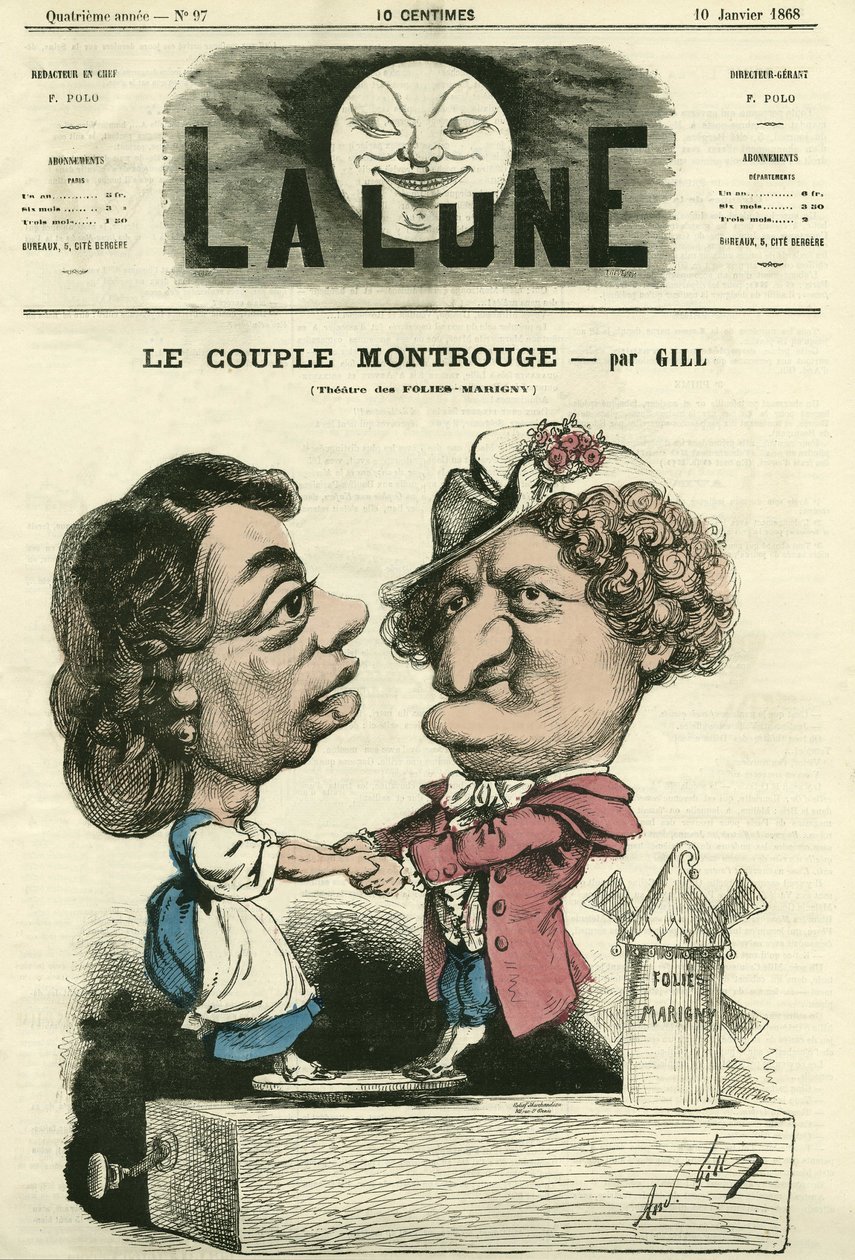 Le couple Montrouge au théâtre des Folies-Marigny - Andre Gill