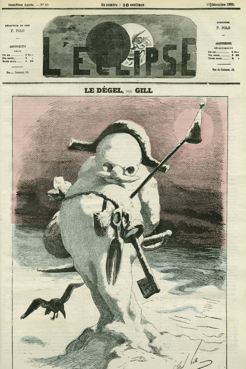Le dégel, évocation de la situation politique du gouvernement de Napoléon III, « La France veut plus de liberté ». Couverture dans « L