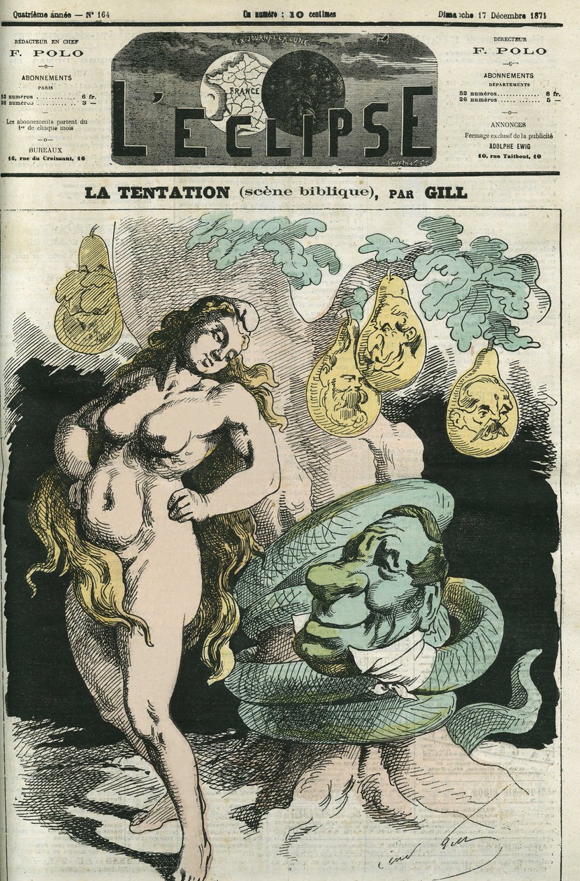 La tentation, la République-Ève tentée par le Serpent-Orléans. Couverture dans « L