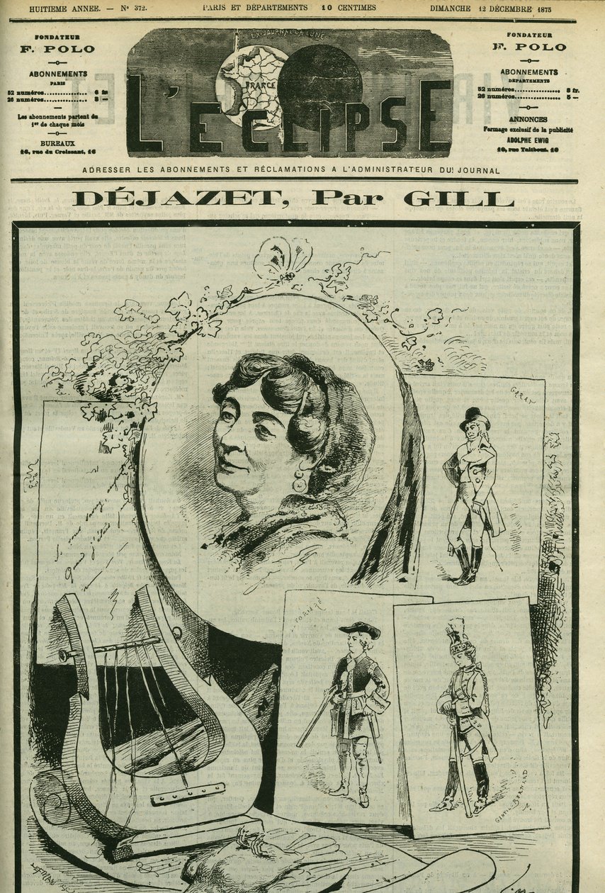 Hommage et portrait de Virginie Déjazet (1797-1875), chanteuse d