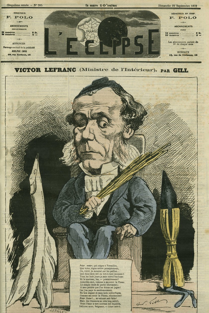 Victor Lefranc (1809-1883), homme politique français. Couverture dans « L