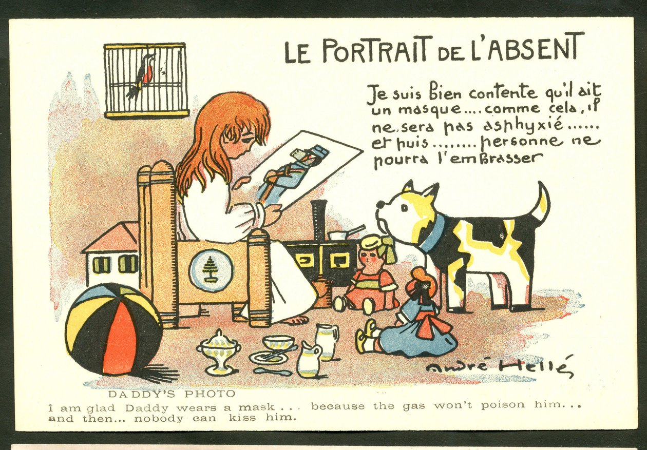 Carte postale, satirique en couleur : Le portrait de l