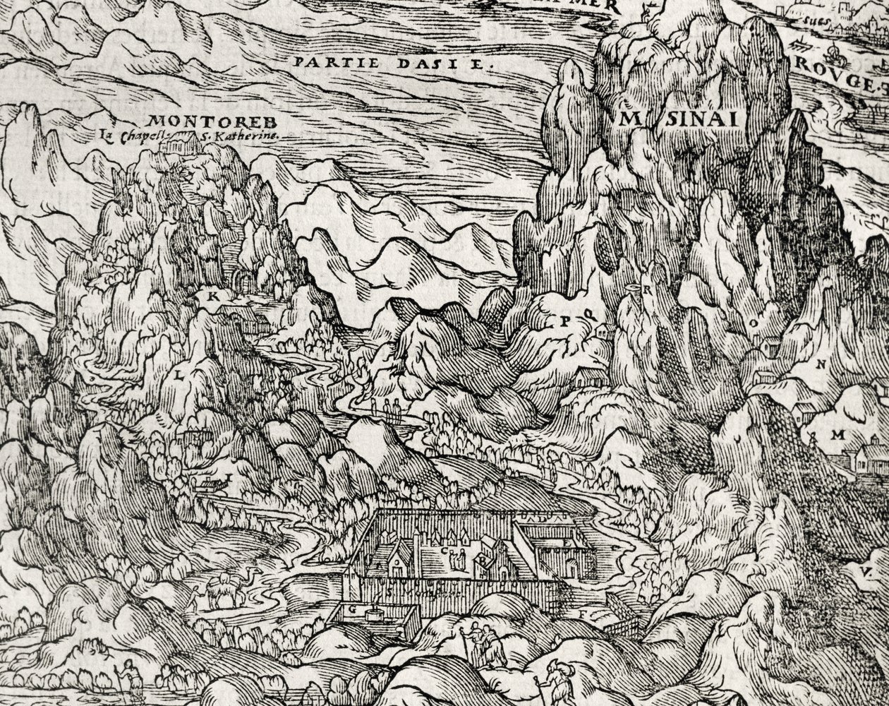Région montagneuse du Sinaï, gravure par André Thevet, Paris, France - Andre Thevet