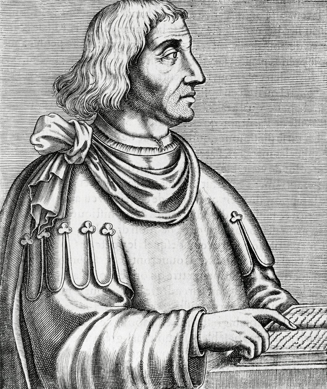 Portrait de Philippes de Commines (vers 1445-vers 1512), historien et diplomate, gravure de Les Vrais pourtraits et Vies des Hommes illustres - Andre Thevet