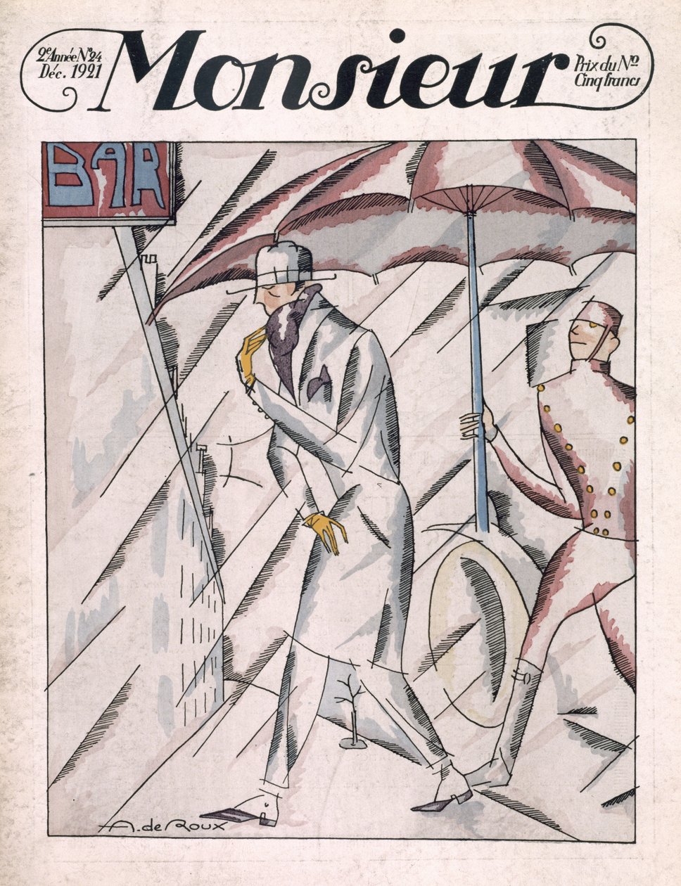 Homme en imperméable, couverture du magazine 