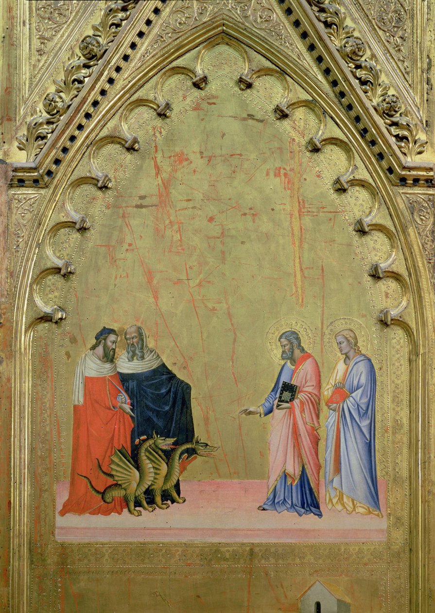 Le Miracle des dragons, du retable de Saint Matthieu et scènes de sa vie, vers 1367-70 - Jacopo di Cione