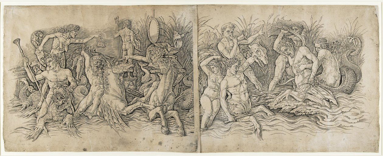 Bataille des dieux de la mer, années 1470 - Andrea Mantegna
