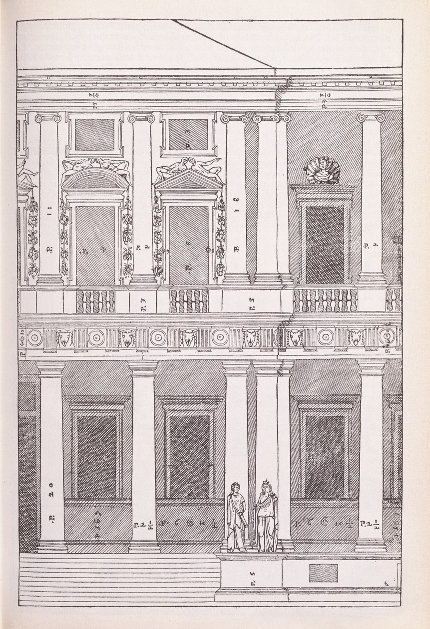 Élévation de la Villa Chiericati, Vicenza, illustration d