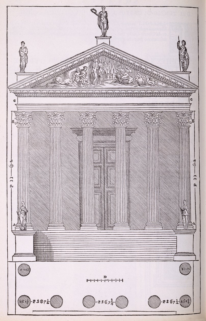 Élévation du Temple de Castor et Pollux, illustration d