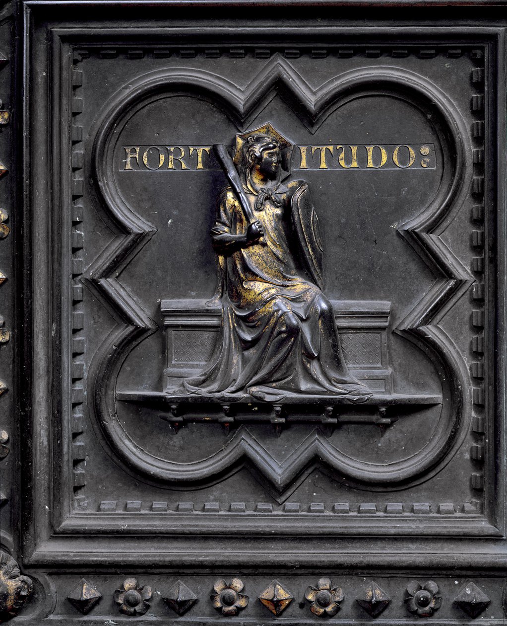 Fortitude, panneau E des Portes Sud du Baptistère de San Giovanni, 1336 - Andrea Pisano