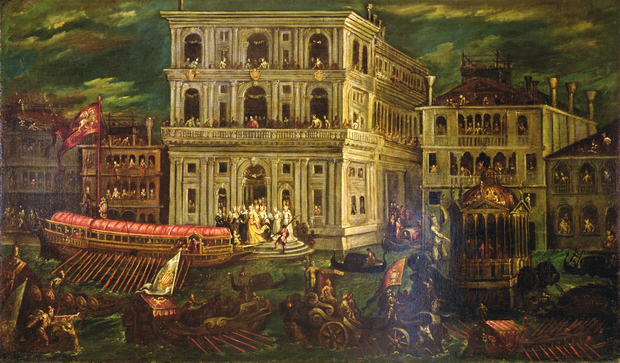 Embarquement de la Dogaressa Morosina Morosini Grimani le 4 mai 1597, Venise, vers 1600 - Andrea Vicentino