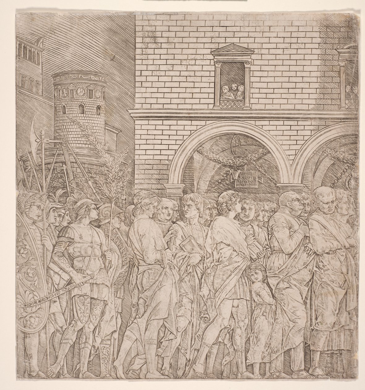 Les Triomphes de César : Les Sénateurs, c.1495 (gravure) - Andrea (school of) Mantegna