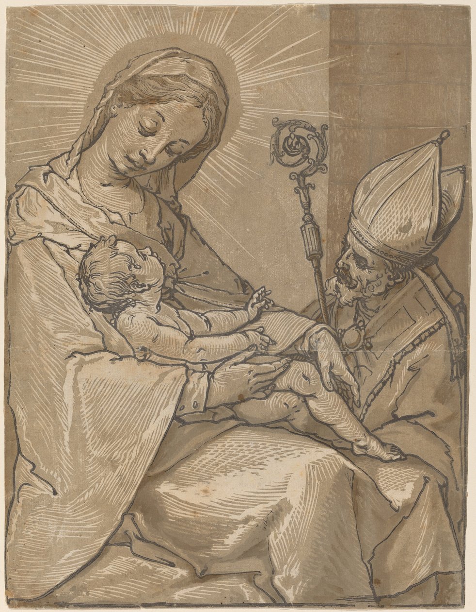 Madone et Enfant avec un évêque, 1591 - Andrea Andreani
