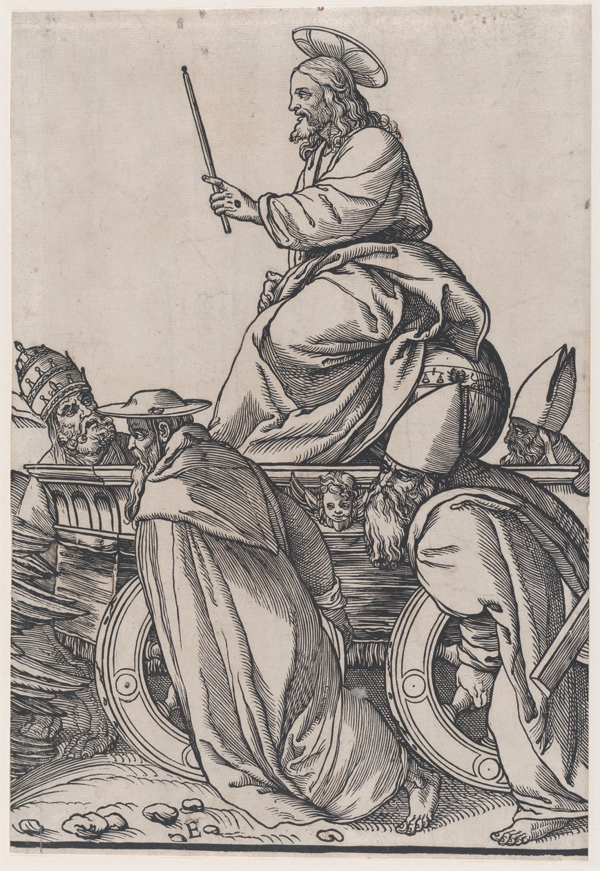 Section E : Christ chevauchant un char triomphal, du Triomphe du Christ, 1836 - Andrea Andreani