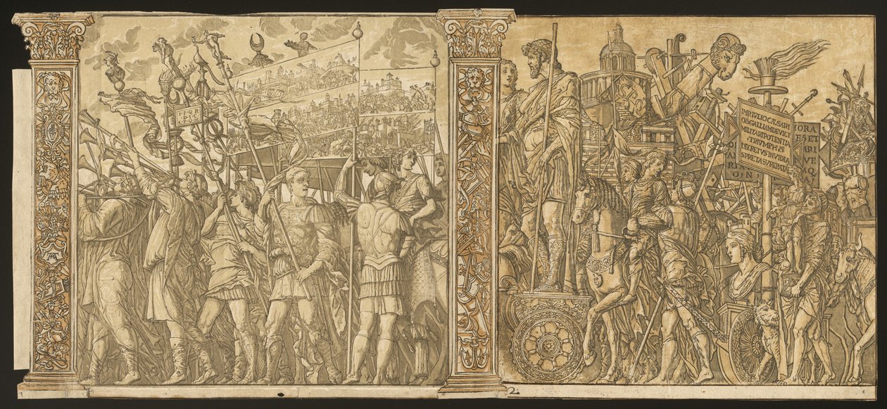 Le Triomphe de Jules César [n°1 et 2 plus 2 colonnes] - Andrea Andreani after Andrea Mantegna