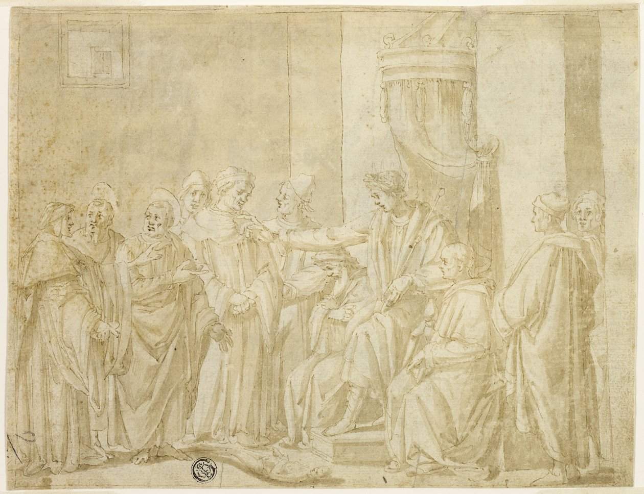 Saints Pierre et Paul disputant avec Simon le Magicien devant Néron (recto); Cinq scènes de l