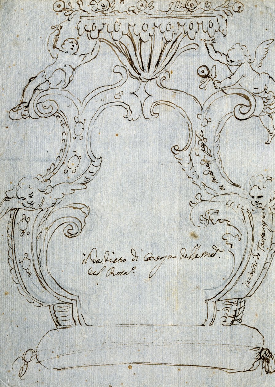 Esquisse pour dossier de chaise, vers 1715 - Andrea Brustolon