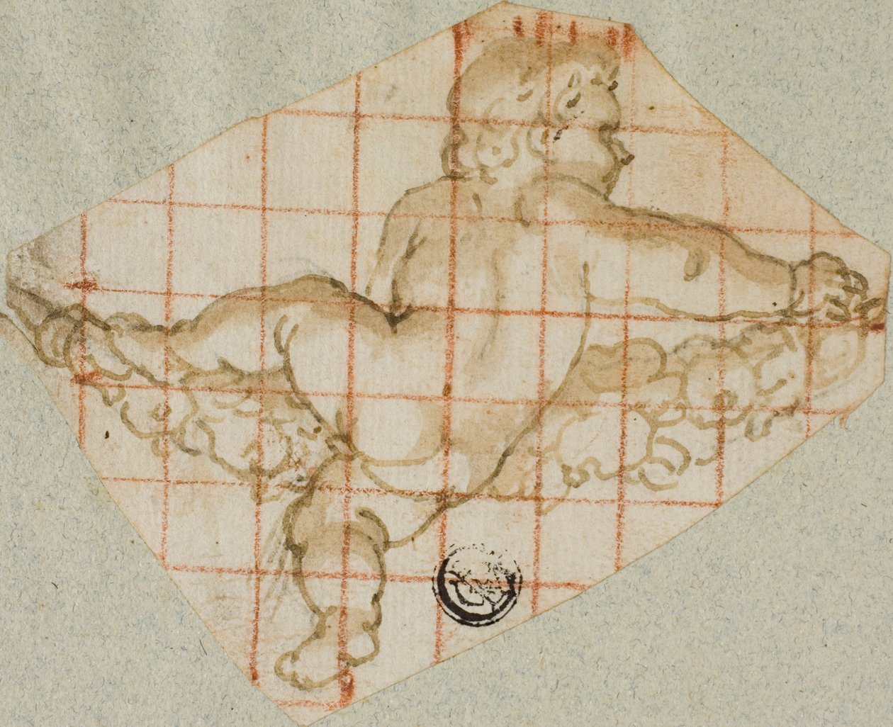 Putto avec guirlande - Andrea Lilio