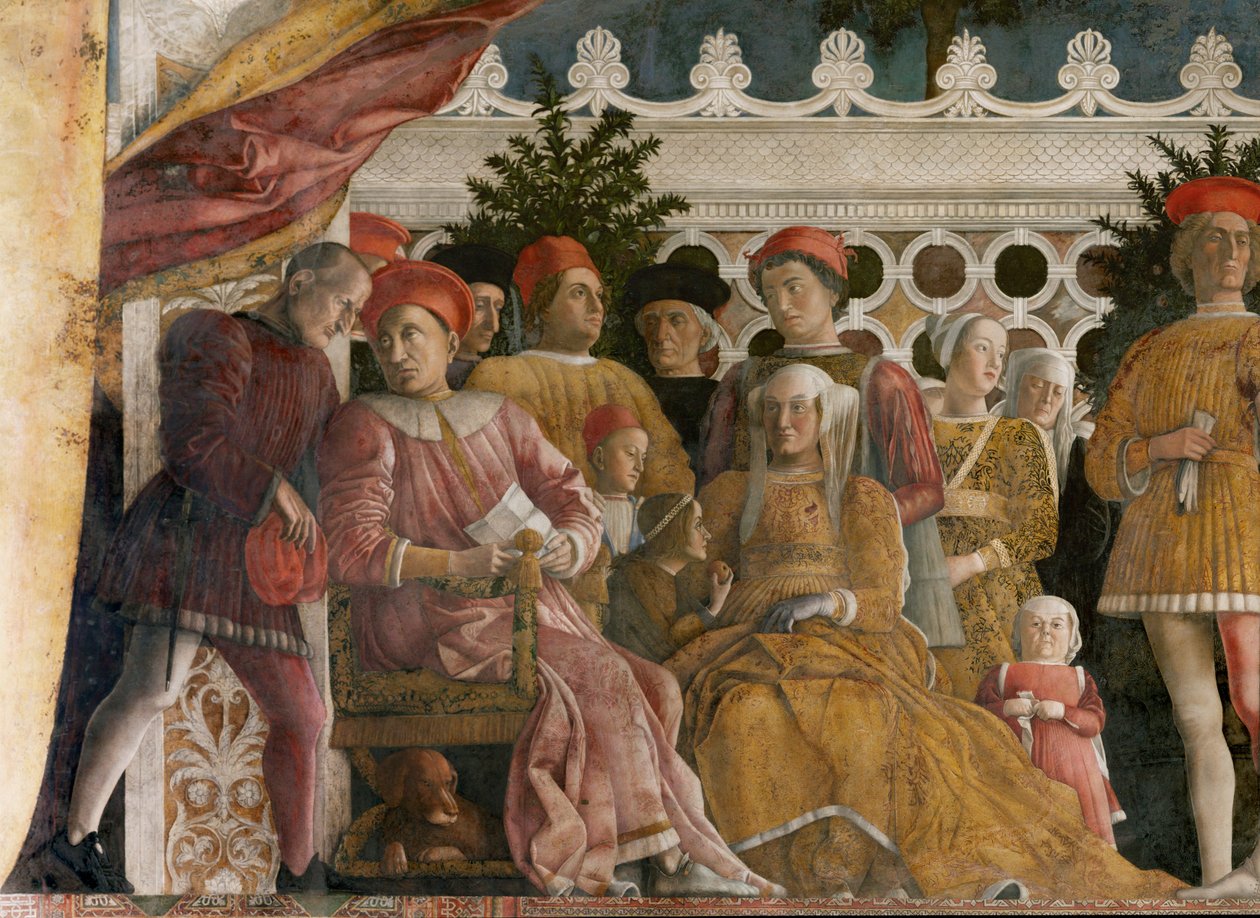 Lodovico Gonzaga et sa famille avec des courtisans (fresque) - Andrea Mantegna