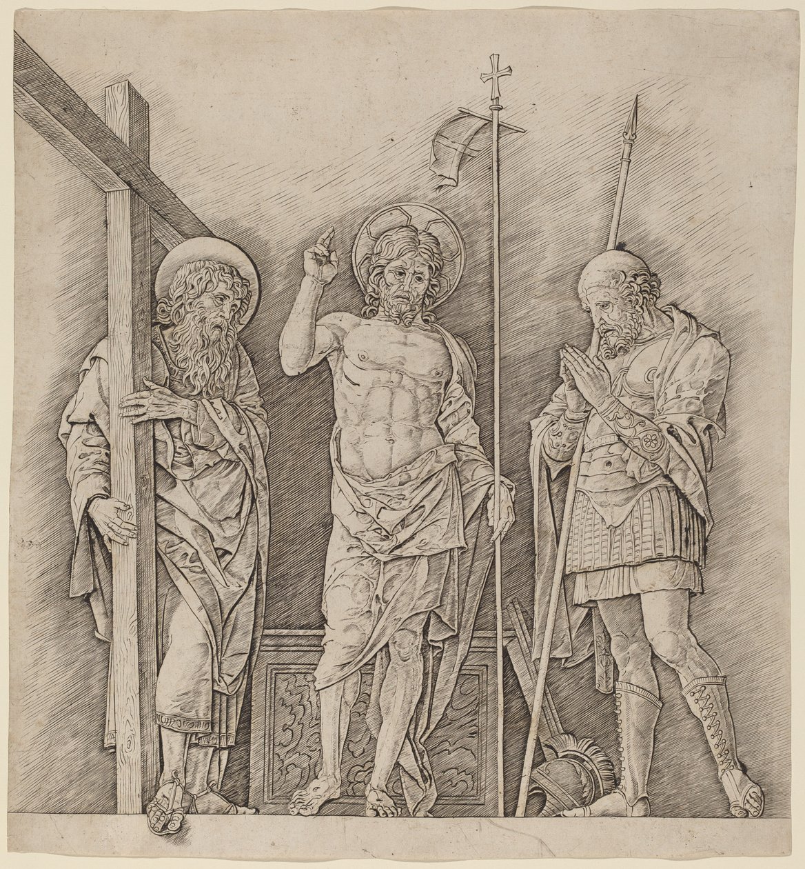 Christ Ressuscité entre Saints André et Longin - Andrea Mantegna