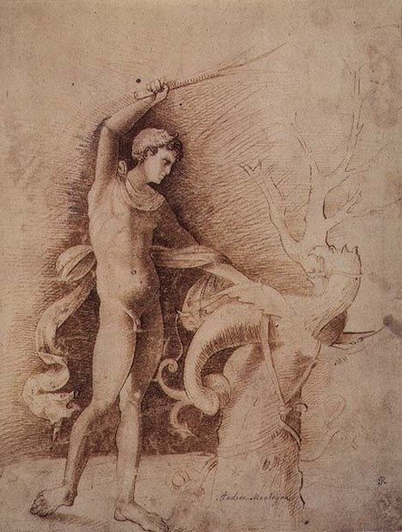 Jeune homme combattant un dragon - Andrea Mantegna