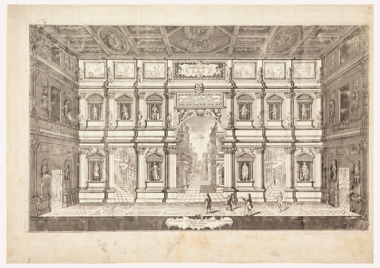 Vue de la scène du Teatro Olimpico à Vicenza - Andrea Palladio