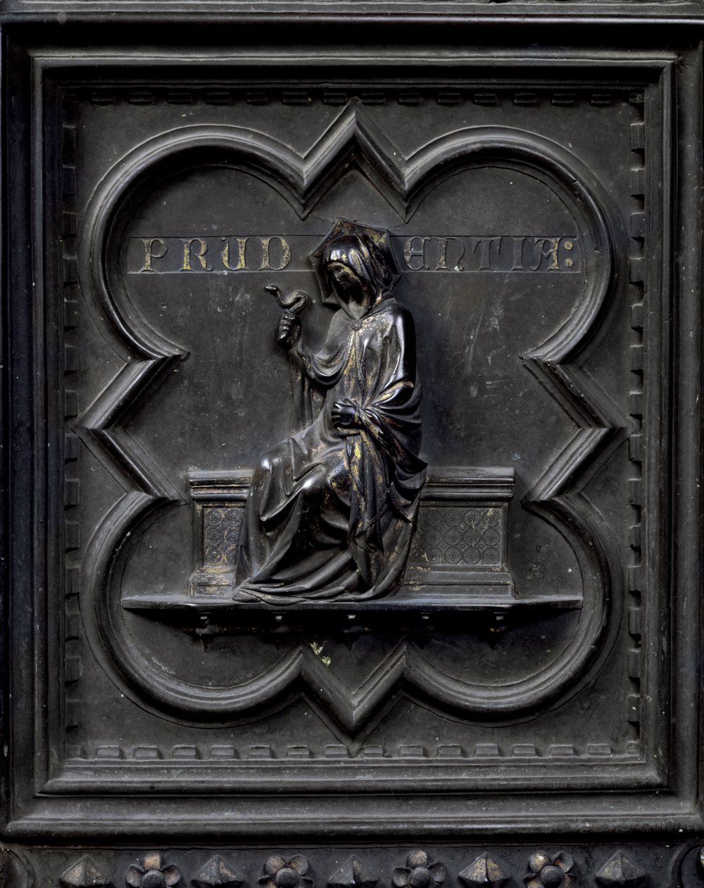Prudence, panneau H des portes sud du baptistère de San Giovanni, 1336 - Andrea Pisano