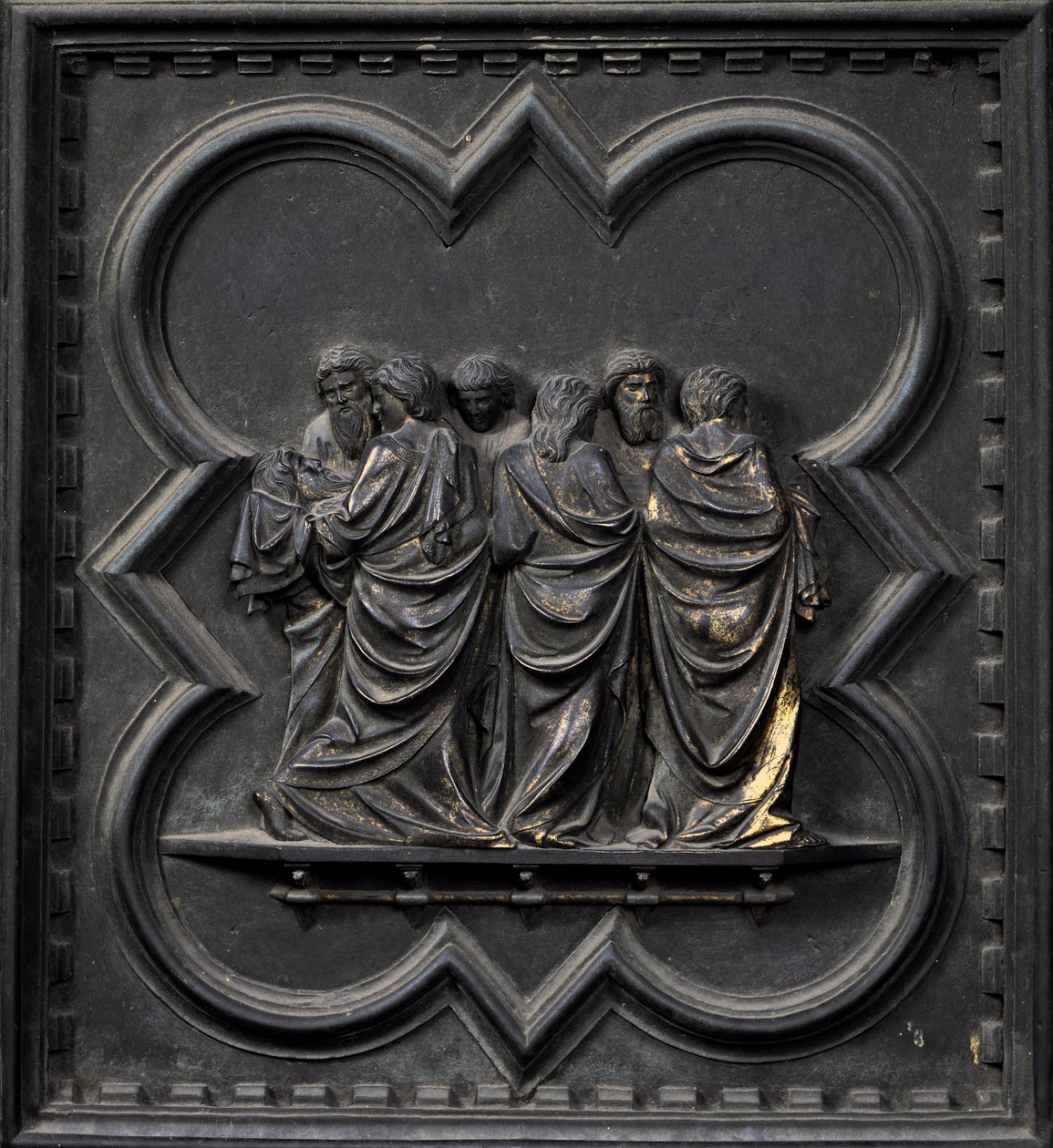 Le transport du corps de Saint Jean-Baptiste, dix-neuvième panneau des portes sud du baptistère de San Giovanni, 1336 - Andrea Pisano