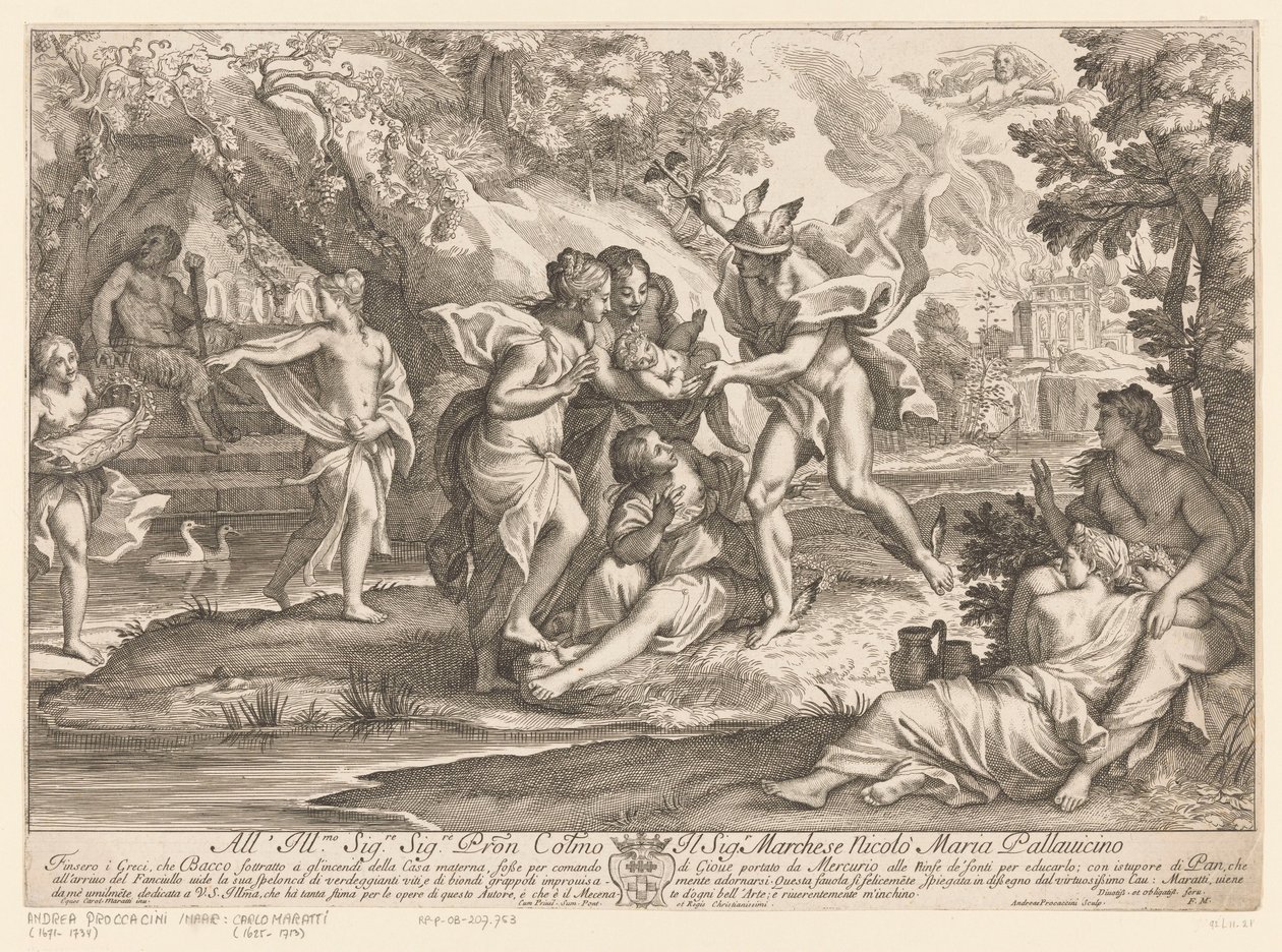 Mercure donne Bacchus aux nymphes de Nysa - Andrea Procaccini