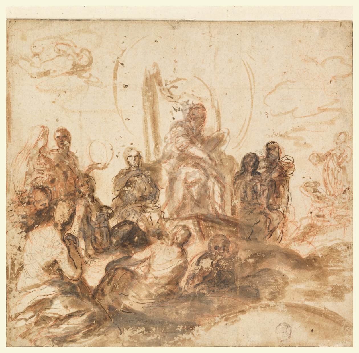 Projet pour Allégorie de la Sagesse Divine, Salle de Réception, Palazzo Barberini, Rome, Italie - Andrea Sacchi