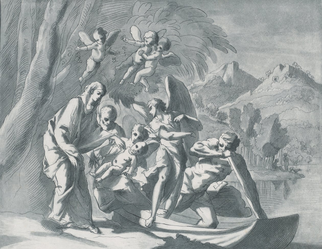 Le repos pendant la fuite en Égypte, 1740-1771 - Andrea Scacciati