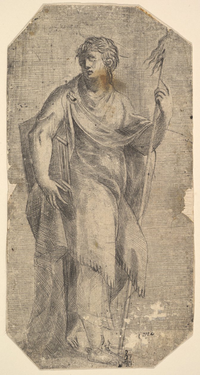 Saint Matthieu tenant un bâton et un livre, tourné vers la gauche, vers 1540-50 - Andrea Schiavone