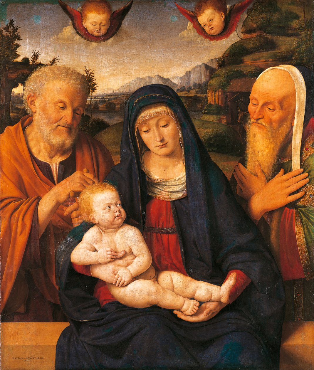 Madone et Enfant avec Saints Joseph et Siméon - Andrea Solario